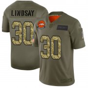 Wholesale Cheap Denver Broncos #30 Phillip Lindsay Men's Nike 2019 Olive Camo Salute To Service Limited NFL Jersey