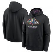 Men's Baltimore Ravens Black 2024 Crucial Catch Club Pullover Hoodie