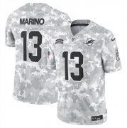 Men's Miami Dolphins #13 Dan Marino 2024 Arctic Camo Salute To Service Limited Stitched Football Jersey