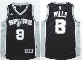 Wholesale Cheap Men\'s San Antonio Spurs #8 Patrick Mills Revolution 30 Swingman 2014 New Black Jersey