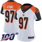 Wholesale Cheap Nike Bengals #97 Geno Atkins White Women's Stitched NFL 100th Season Vapor Limited Jersey