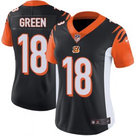 Wholesale Cheap Nike Bengals #18 A.J. Green Black Team Color Women\'s Stitched NFL Vapor Untouchable Limited Jersey