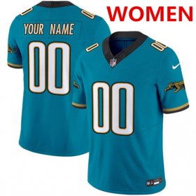 Cheap Women\'s Jacksonville Jaguars Active Player Custom Teal 2024 F.U.S.E. Prowler Throwback Vapor Limited Stitched Football Jersey