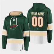 Wholesale Cheap Men's Minnesota Wild Active Player Custom Green All Stitched Sweatshirt Hoodie