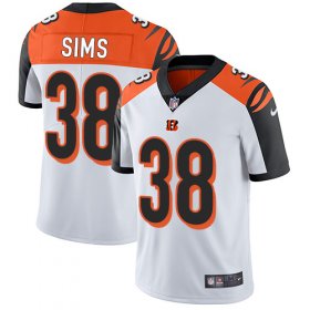 Wholesale Cheap Nike Bengals #38 LeShaun Sims White Men\'s Stitched NFL Vapor Untouchable Limited Jersey