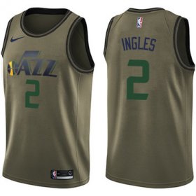 Wholesale Cheap Nike Jazz #2 Joe Ingles Green Salute to Service NBA Swingman Jersey