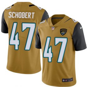 Wholesale Cheap Nike Jaguars #47 Joe Schobert Gold Men\'s Stitched NFL Limited Rush Jersey