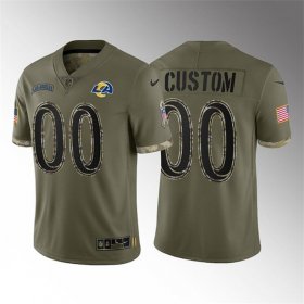 Wholesale Cheap Men\'s Los Angeles Rams ACTIVE PLAYER Custom 2022 Olive Salute To Service Limited Stitched Jersey