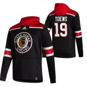 Wholesale Cheap Chicago Blackhawks #19 Jonathan Toews Adidas Reverse Retro Pullover Hoodie Black