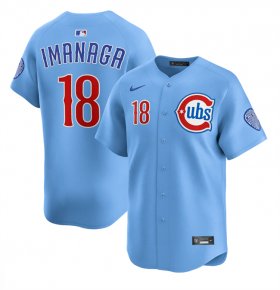 Cheap Men\'s Chicago Cubs #18 Shota Imanaga Blue 2024-25 2nd Alternate Limited Stitched Baseball Jersey