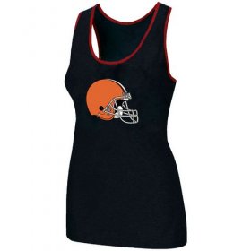 Wholesale Cheap Women\'s Nike Cleveland Browns Big Logo Tri-Blend Racerback Stretch Tank Top Black