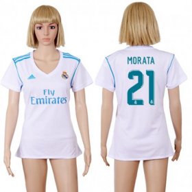 Wholesale Cheap Women\'s Real Madrid #21 Morata Home Soccer Club Jersey