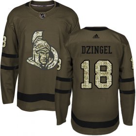 Wholesale Cheap Adidas Senators #18 Ryan Dzingel Green Salute to Service Stitched Youth NHL Jersey