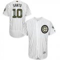 Wholesale Cheap Cubs #10 Ron Santo White(Blue Strip) Flexbase Authentic Collection Memorial Day Stitched MLB Jersey