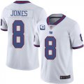 Wholesale Cheap Men's New York Giants 2022 #8 Daniel Jones White With 3-star C Patch Stitched NFL Jersey