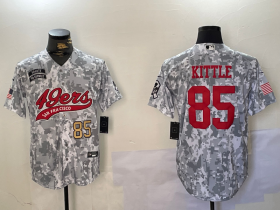 Cheap Men\'s San Francisco 49ers #85 George Kittle Arctic Camo 2024 Salute to Service Stitched Baseball Jerseys