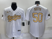 Wholesale Men's Los Angeles Dodgers #50 Mookie Betts White 2022 All Star Stitched Cool Base Nike Jersey