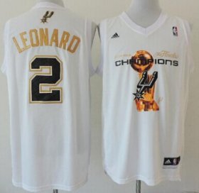 Wholesale Cheap San Antonio Spurs #2 Kawhi Leonard Revolution 30 Swingman 2014 Champions White Jersey