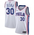 Cheap Men's Philadelphia 76ers #30 Adam Bona White 2024 Draft Association Edition Basketball Stitched Jersey