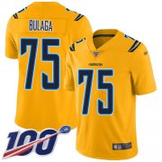 Wholesale Cheap Nike Chargers #75 Bryan Bulaga Gold Youth Stitched NFL Limited Inverted Legend 100th Season Jersey