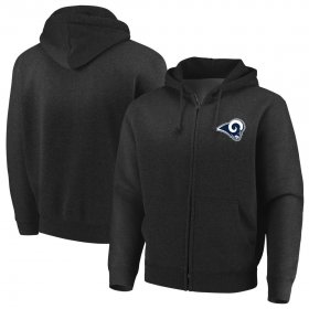 Wholesale Cheap Los Angeles Rams Majestic Cap Logo Full-Zip Hoodie Black