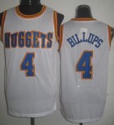 Wholesale Cheap Denver Nuggets #4 Chauncey Billups White Swingman Throwback Jersey