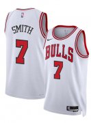 Men's Chicago Bulls #7 Jalen Smith White 2024 Association Edition Stitched Basketball Jersey