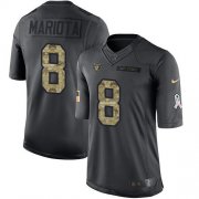 Wholesale Cheap Nike Raiders #8 Marcus Mariota Black Men's Stitched NFL Limited 2016 Salute to Service Jersey