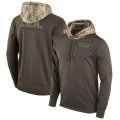 Wholesale Cheap Youth Seattle Seahawks Nike Olive Salute to Service Sideline Therma Pullover Hoodie