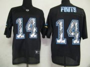 Wholesale Cheap Sideline Black United Chargers #14 Dan Fouts Black Stitched NFL Jersey