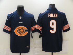 Wholesale Cheap Men\'s Chicago Bears #9 Nick Foles Navy Blue 2020 Big Logo Vapor Untouchable Stitched NFL Nike Fashion Limited Jersey