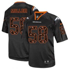 Wholesale Cheap Nike Broncos #58 Von Miller New Lights Out Black Men\'s Stitched NFL Elite Jersey