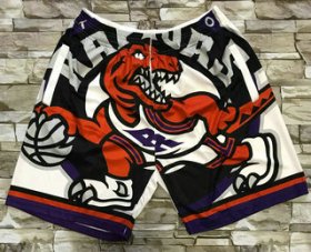 Wholesale Cheap Men\'s Toronto Raptors White Big Face Mitchell Ness Hardwood Classics Soul Swingman Throwback Shorts