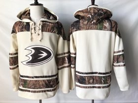 Wholesale Cheap Ducks Blank Cream Camo NHL Hoodie