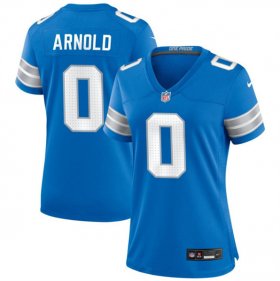 Cheap Women\'s Detroit Lions #0 Terrion Arnold Blue 2024 Stitched Jersey(Run Smaller)