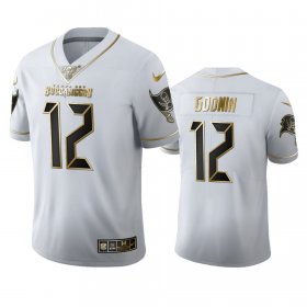 Wholesale Cheap Tampa Bay Buccaneers #12 Chris Godwin Men\'s Nike White Golden Edition Vapor Limited NFL 100 Jersey