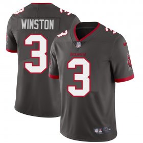 Wholesale Cheap Tampa Bay Buccaneers #3 Jameis Winston Men\'s Nike Pewter Alternate Vapor Limited Jersey