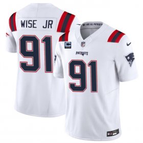 Cheap Men\'s New England Patriots #91 Deatrich Wise Jr White F.U.S.E. With 3-Star C Patch Vapor Limited Stitched Football Jersey