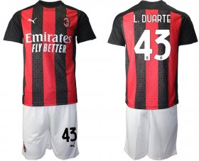 Wholesale Cheap Men 2020-2021 club AC milan home 43 red Soccer Jerseys