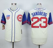 Wholesale Cheap Cubs #23 Ryne Sandberg Cream/Blue 1942 Turn Back The Clock Stitched MLB Jersey