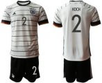 Wholesale Cheap Germany 2 KOCH Home UEFA Euro 2020 Soccer Jersey