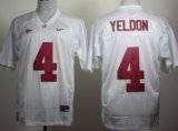 Wholesale Cheap Alabama Crimson Tide #4 T.J Yeldon White Jersey