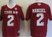 Wholesale Cheap Texas A&M Aggies #2 Johnny Manziel Red Jersey