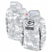 Men's Green Bay Packers 2024 Arctic Camo Salute To Service Club Fleece Pullover Hoodie