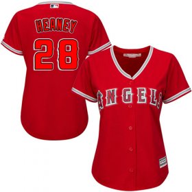 Wholesale Cheap Angels #28 Andrew Heaney Red Alternate Women\'s Stitched MLB Jersey