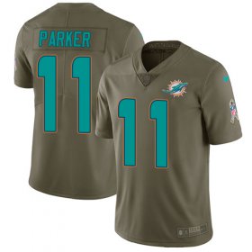 Wholesale Cheap Nike Dolphins #11 DeVante Parker Olive Men\'s Stitched NFL Limited 2017 Salute to Service Jersey