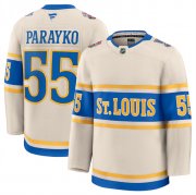 Cheap Men's St. Louis Blues #55 Colton Parayko Cream 2024-25 Winter Classic Stitched Hockey Jersey