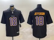 Cheap Men's Minnesota Vikings #18 Justin Jefferson Black Vapor Untouchable Limited Stitched Jersey