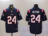 Men's New England Patriots #24 Dell Pettus Navy Vapor Limited Stitched Football Jersey