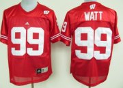 Wholesale Cheap Wisconsin Badgers #99 J.J. Watt Red Jersey